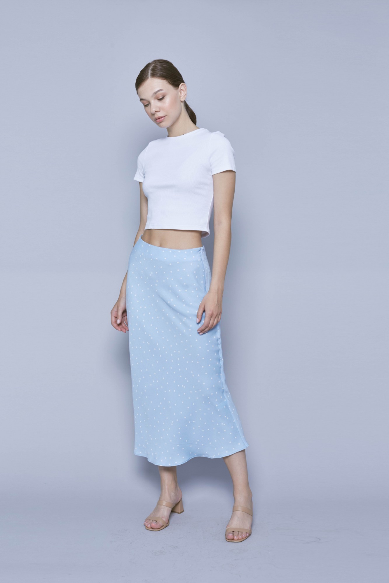 

Юбка Must Have S (36) голубая в принт (8138)