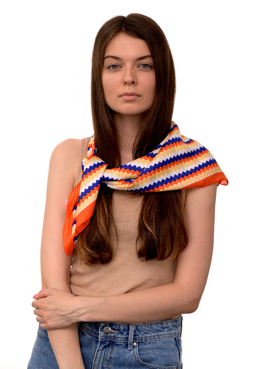 

Платок Softel Оранжевый, синий, белый 70*70 см (GL2307 orange-bl-wh)