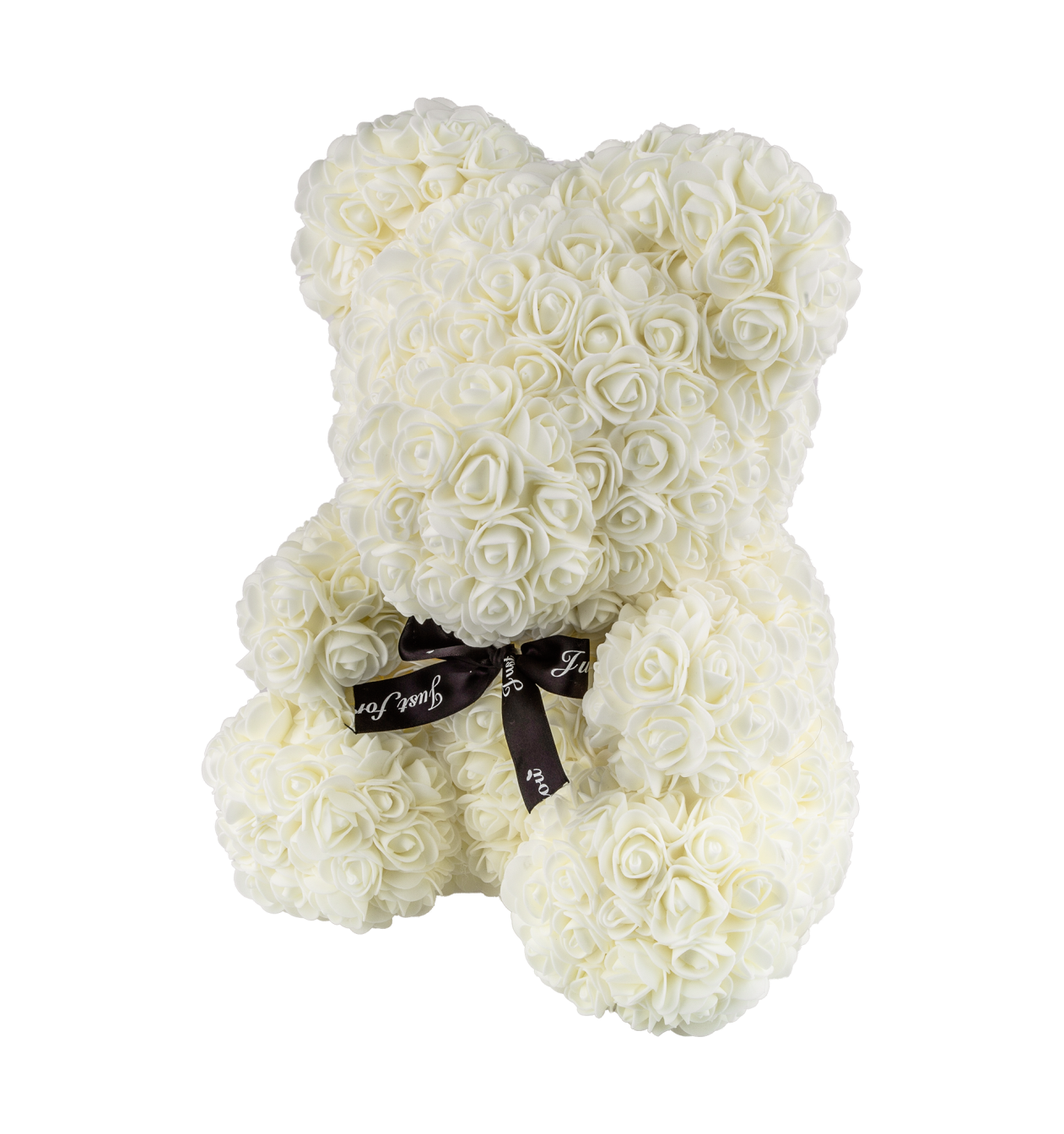 

Мишка из 3D роз 40 см белый