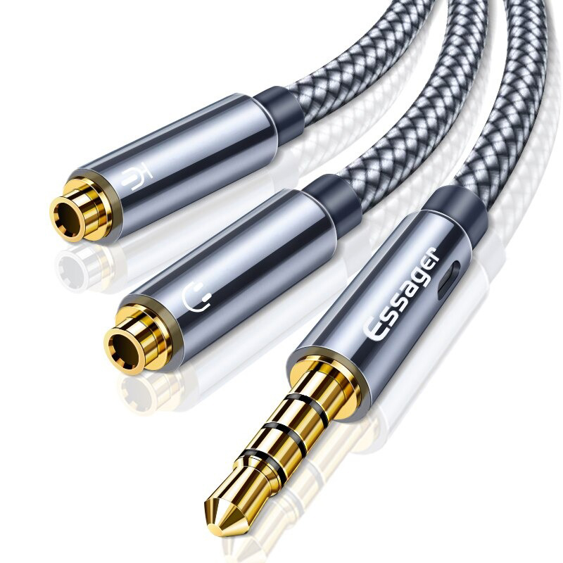 Аудио разветвитель/переходник/сплиттер mini jack 3.5 mm AUX AM папа/2 ...