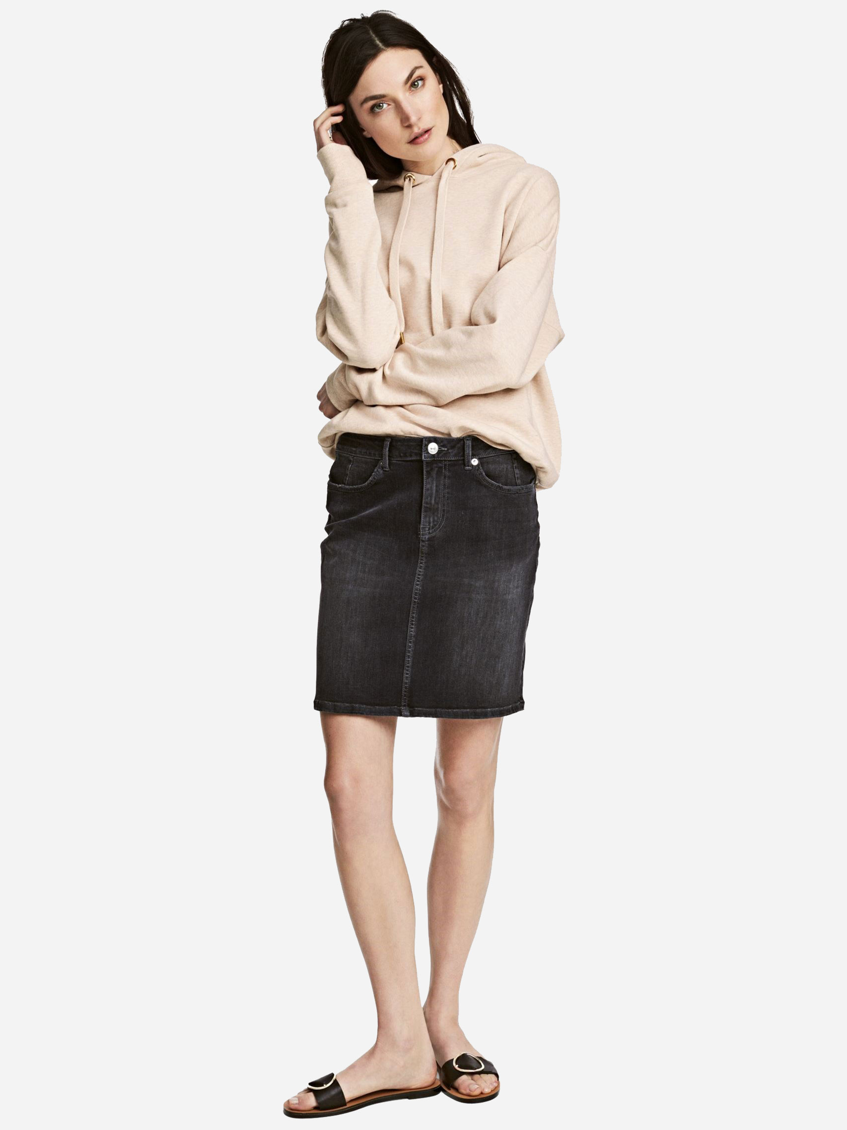 

Юбка джинсовая H&M 47192756 32 Темно-серая