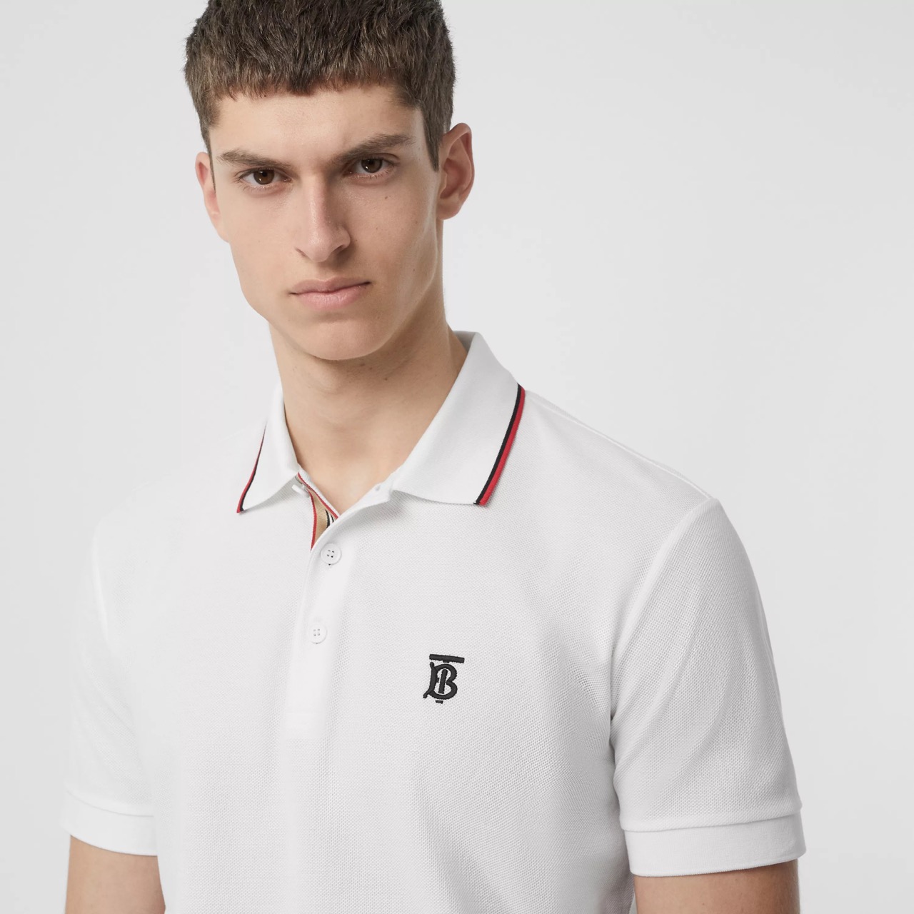 

Мужское поло Burberry Icon Stripe Polo M White