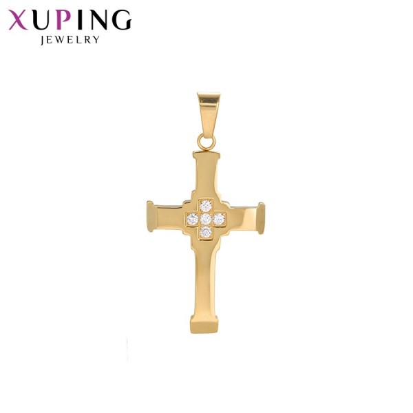 

Крестик Xuping с белыми фианитами позолота 24К 10004483