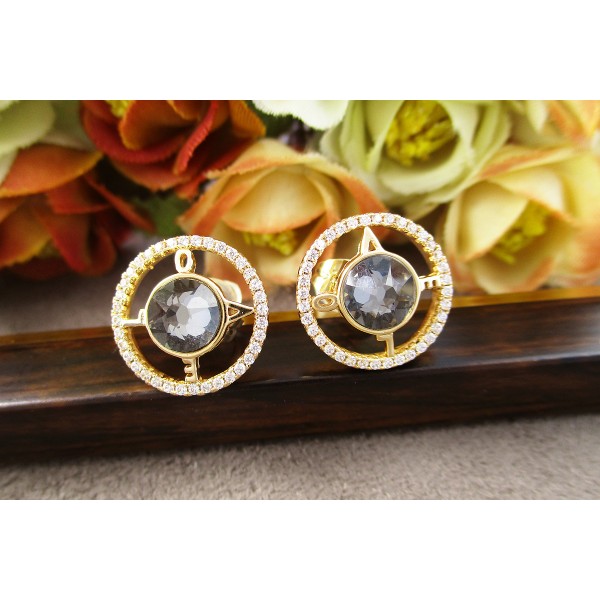 

Серьги Xuping с серыми кристаллами Swarovski позолота 18К 2236000