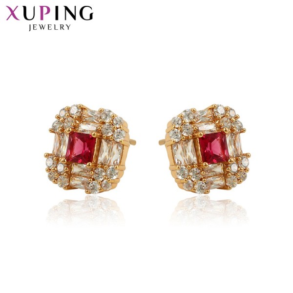 

Серьги Xuping с гранатовым фианитами позолота 18К 1273000