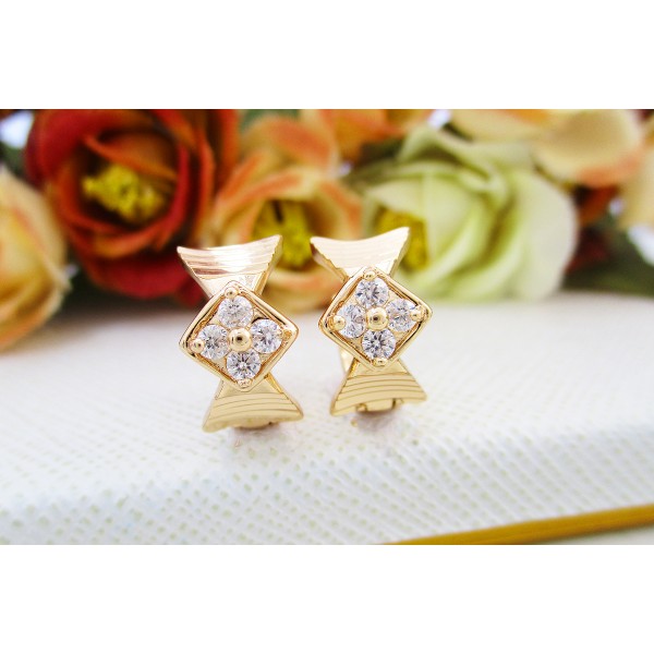 

Серьги Xuping с белыми фианитами позолота 18К 8565000