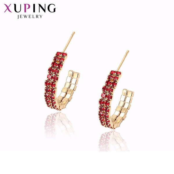 

Серьги Xuping с красными фианитами позолота 18К 8704000