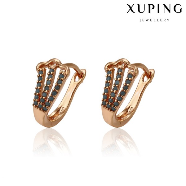 

Серьги Xuping с голубыми фианитами позолота 18К 7228000