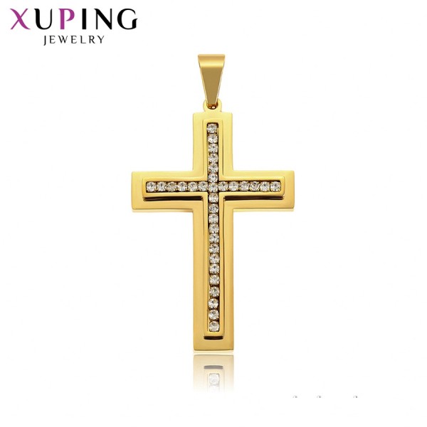 

Крестик Xuping с белыми фианитами позолота 24К 2838000