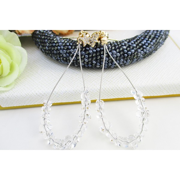 

Серьги Xuping с белыми фианитами и бусинами родиум и позолота 1776000