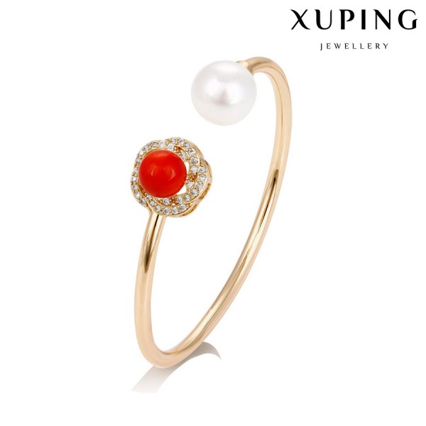 

Браслет Xuping с красным жемчугом и фианитами позолота 18К 1596000