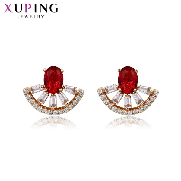

Серьги Xuping с гранатовыми фианитами позолота 18К 5628000