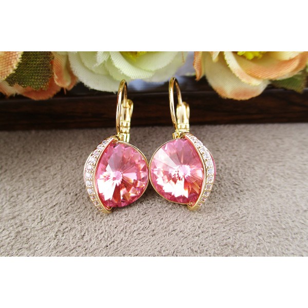 

Серьги Xuping с розовыми кристаллами Swarovski позолота 18K 9363000