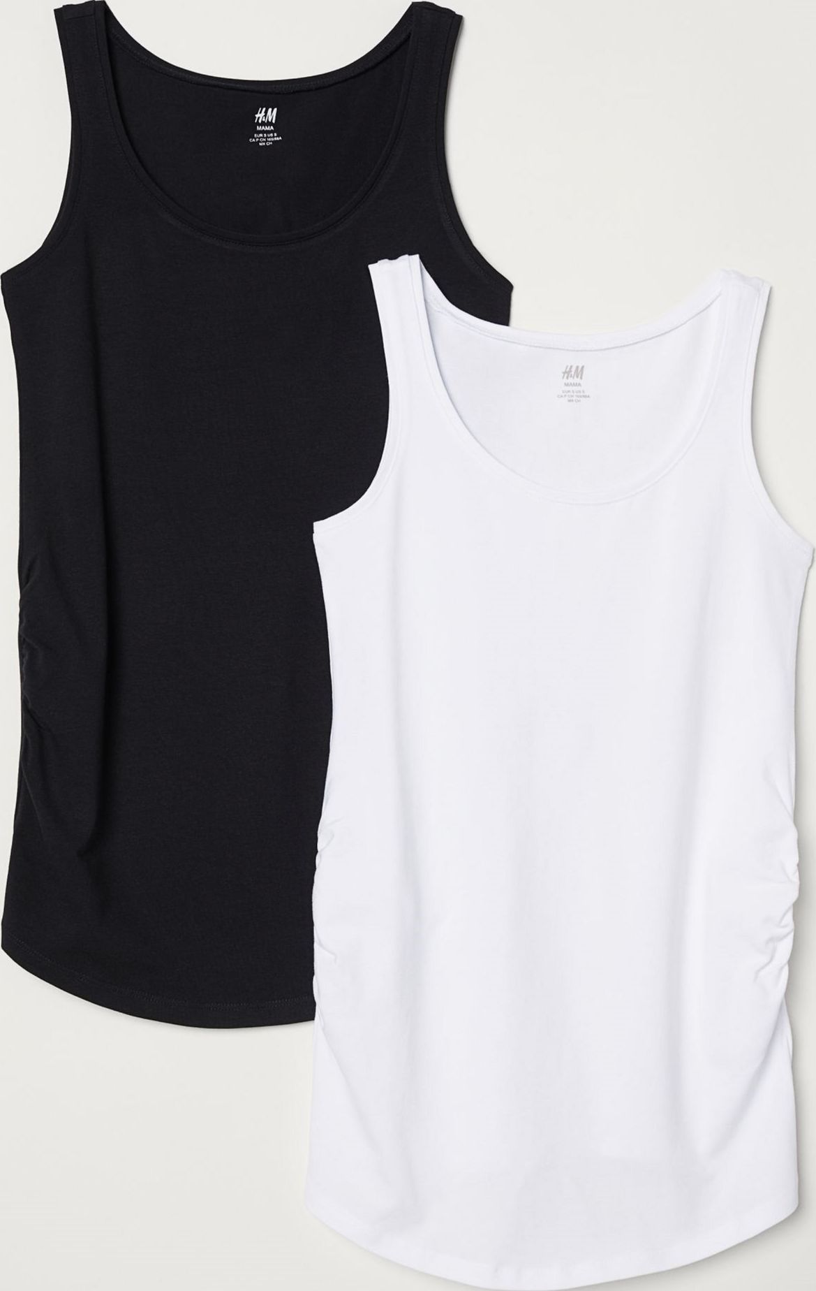 

Майка H&M 51046597 XS 2 шт Черно-белая