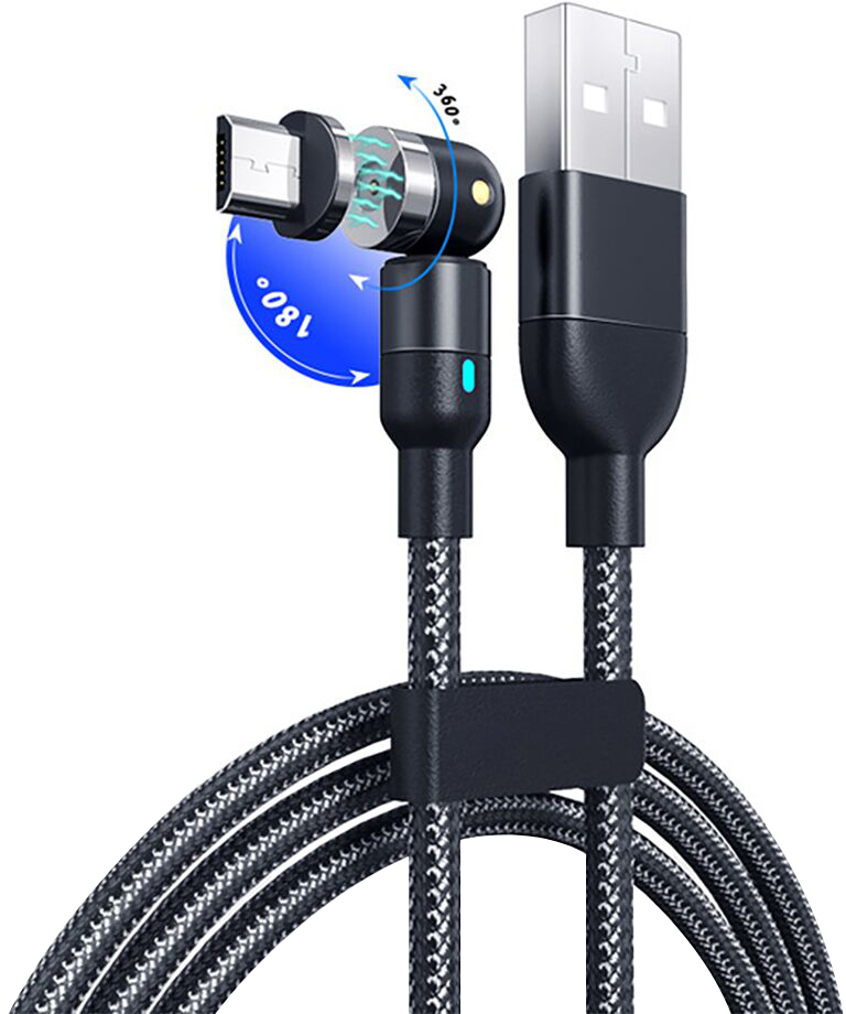 

Магнитный кабель XoKo SC-390 Magneto 540° 3 в 1 Lightning - Micro USB - USB Type-C 1 м Black (SC-390MGNT-BK)