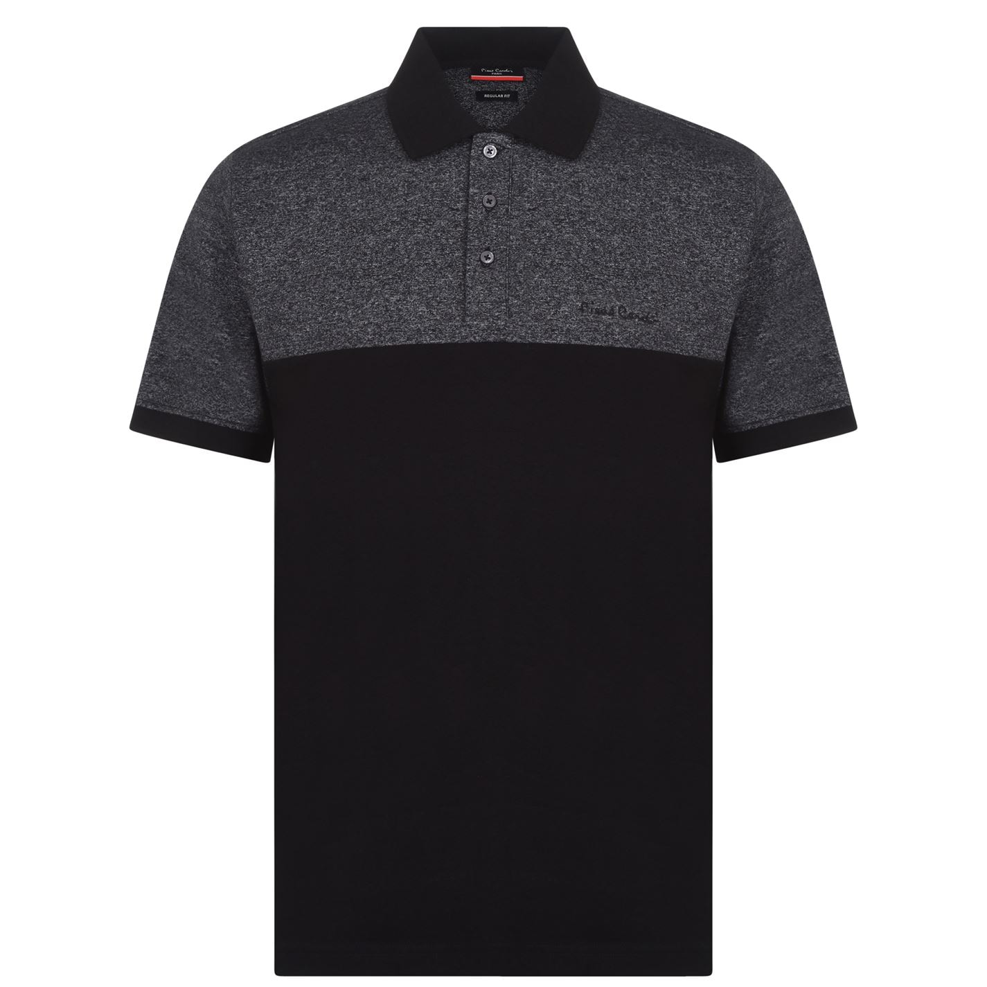 

Поло Pierre Cardin Marl Polo Shirt Mens 2XL Черный/Серый