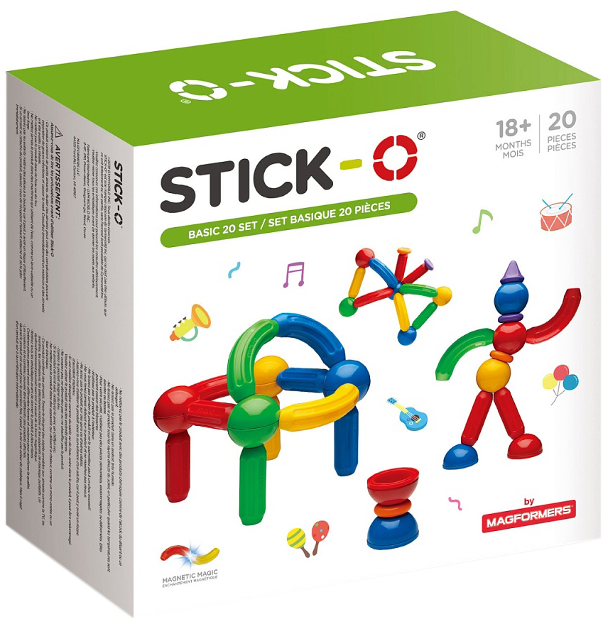 

Магнитный конструктор Stick-O Базовый 20 элементов (901002)