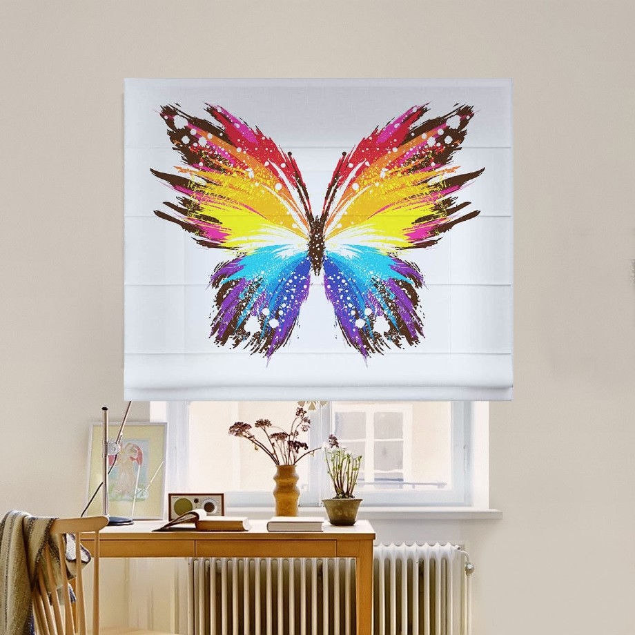 

Римская штора система Classic InHt Фотопечать Бабочка 00-603 Блэкаут 250х170 см