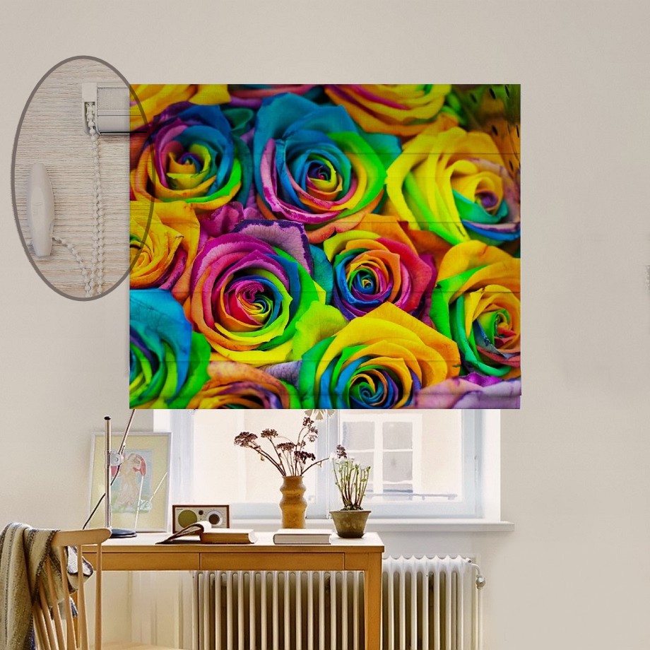 

Римская штора система Lux Coullise InHt Фотопечать Цветы 03-234 Блэкаут 250х170 см