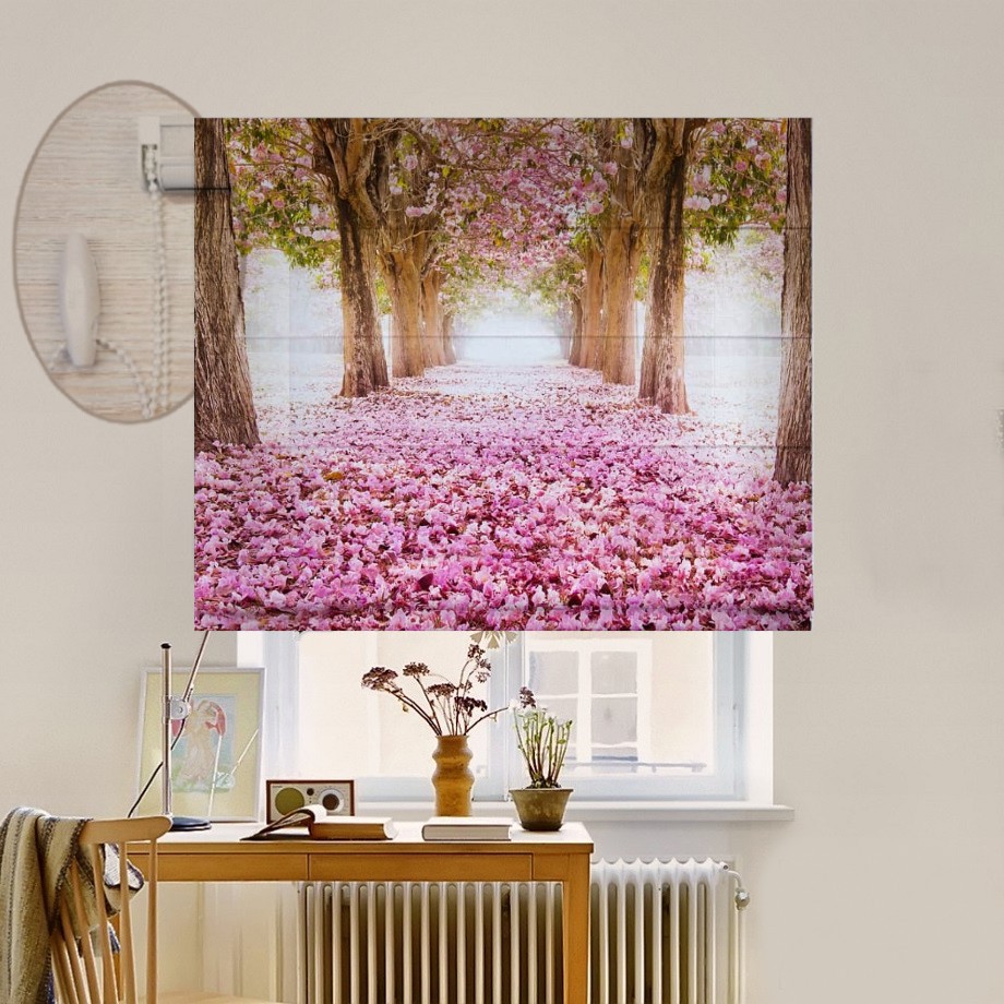 

Римская штора система Lux Coullise InHt Фотопечать Сакура 00-025 Блэкаут 80х170 см