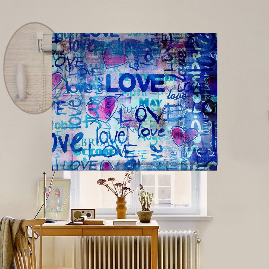 

Римская штора система Lux Coullise InHt Фотопечать Граффити 00-052 Блэкаут 100х170 см