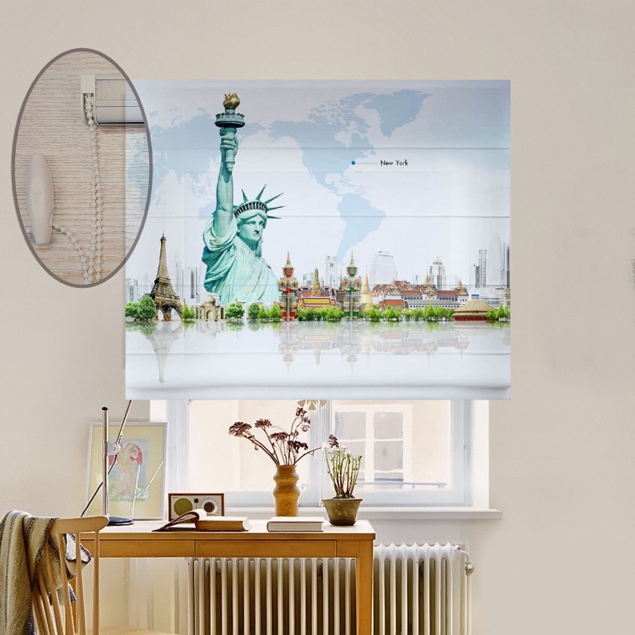 

Римская штора система Lux Coullise InHt Фотопечать Город 00-478 Блэкаут 250х170 см