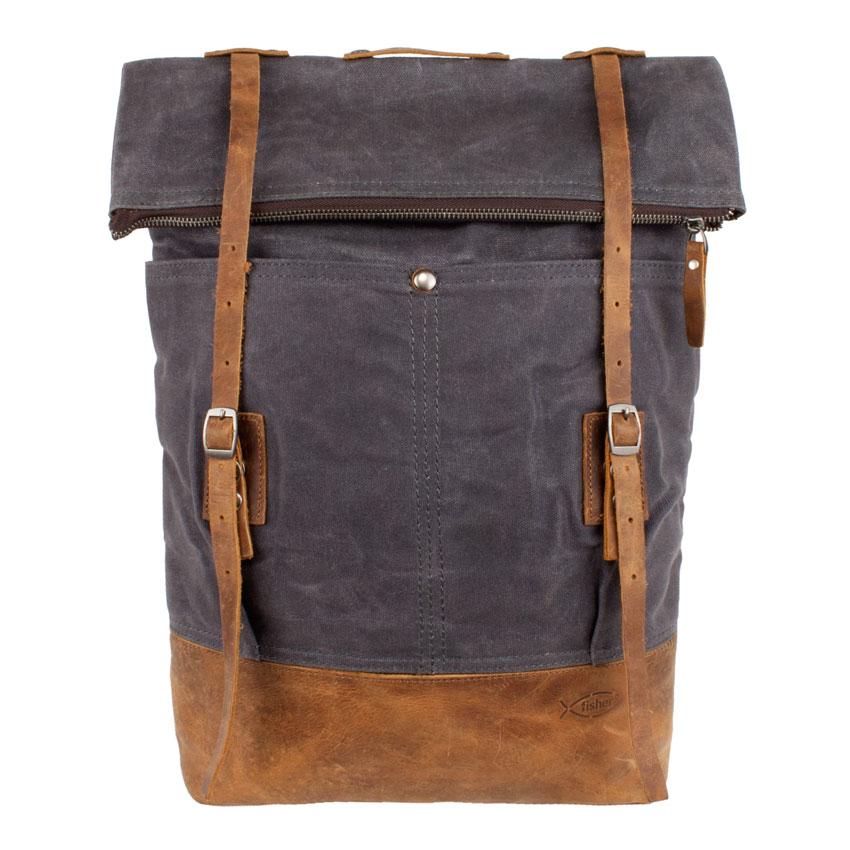 

Городской рюкзак Ролл Топ Фишер roll top FC-1792 Fisher 45x36x12 см Хаки серый Коричневый