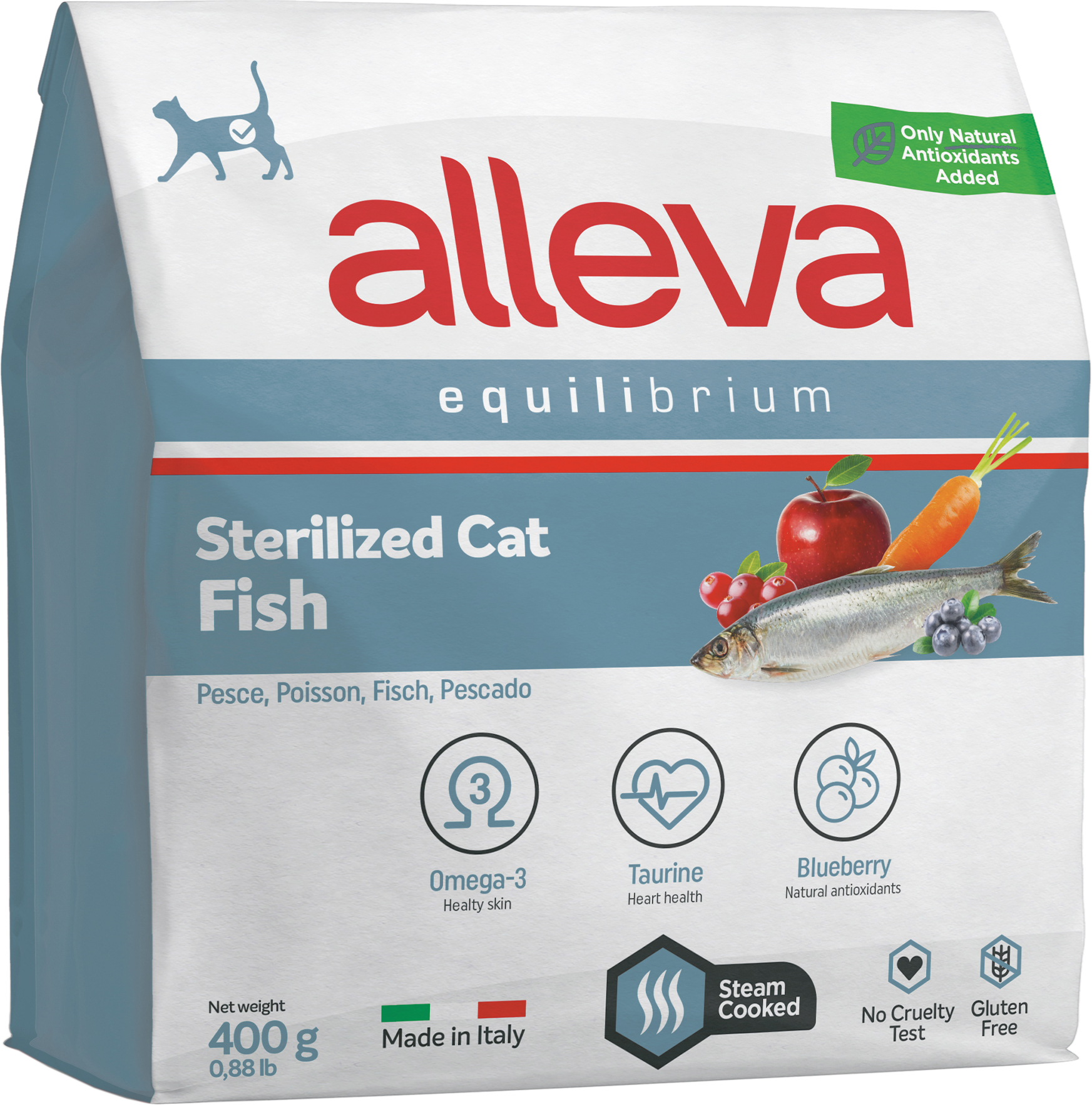Сухой корм для котов Alleva Equilibrium Fish Sterilized Cat 400 г ...