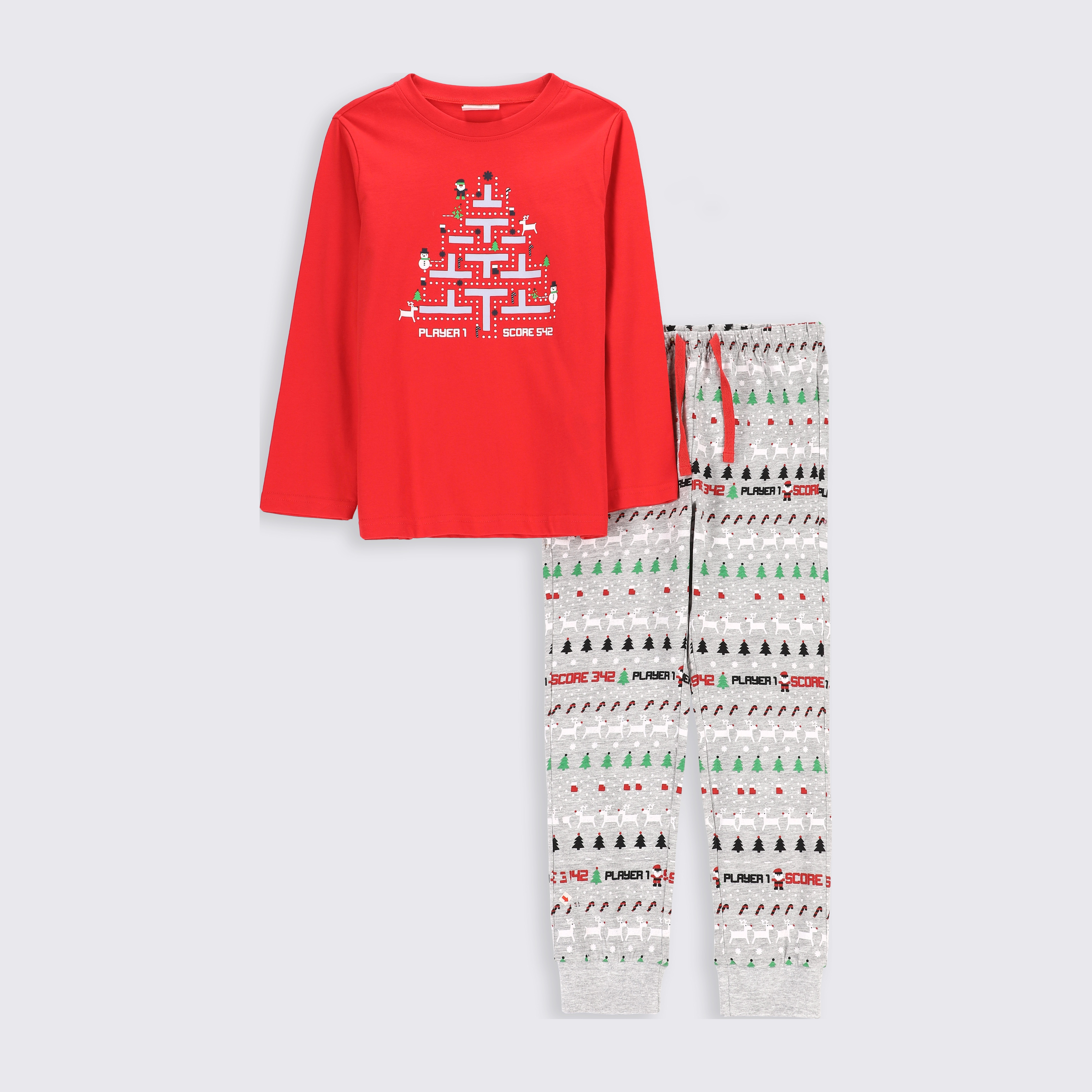 Акция на Піжама (футболка з довгими рукавами + штани) для хлопчика Coccodrillo Pyjamas ZC2448117PJS-022 92 см Червона от Rozetka