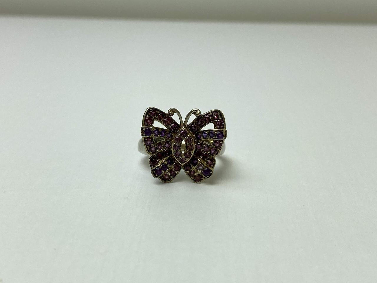 

Серебряное кольцо с Камнями Иолит и Топаз Бабочка 876 Sky Jewelry 18 (652)