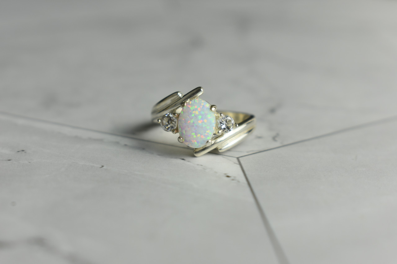 

Серебряное кольцо с Опалом И Фианитами 989 Sky Jewelry 16 (8743)