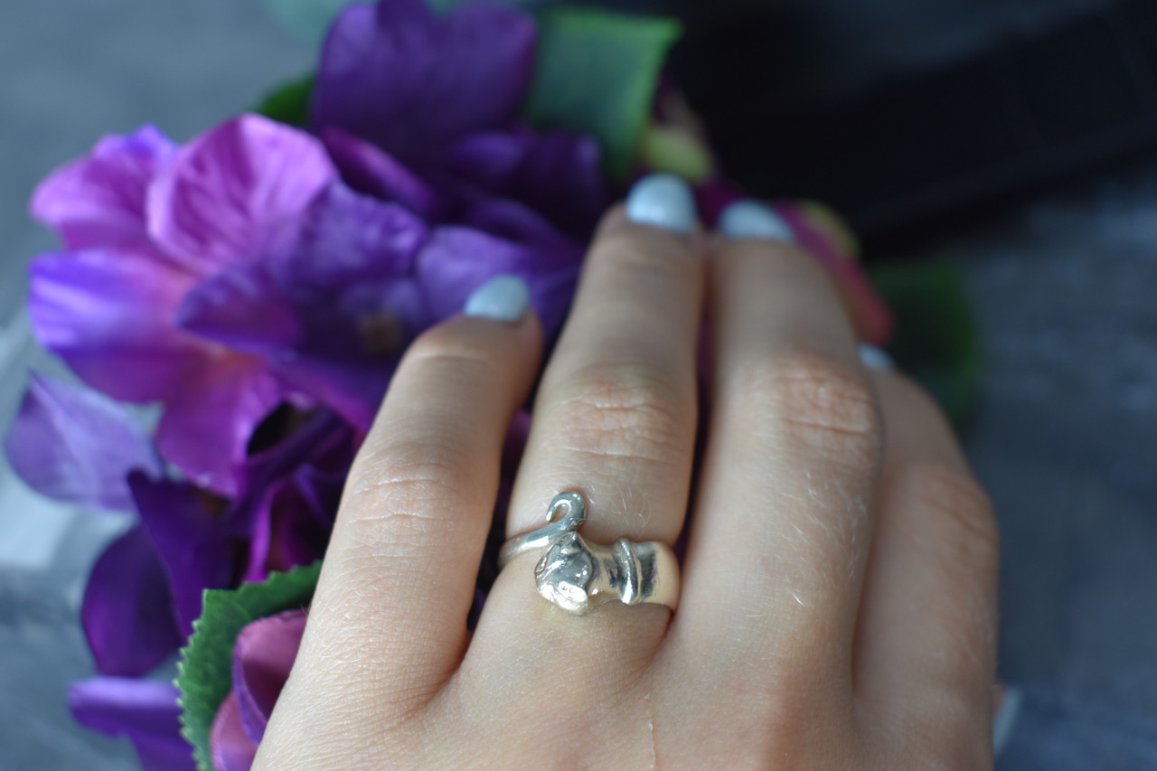 

Серебряное кольцо Ручной Работы Кот 909 Sky Jewelry 17