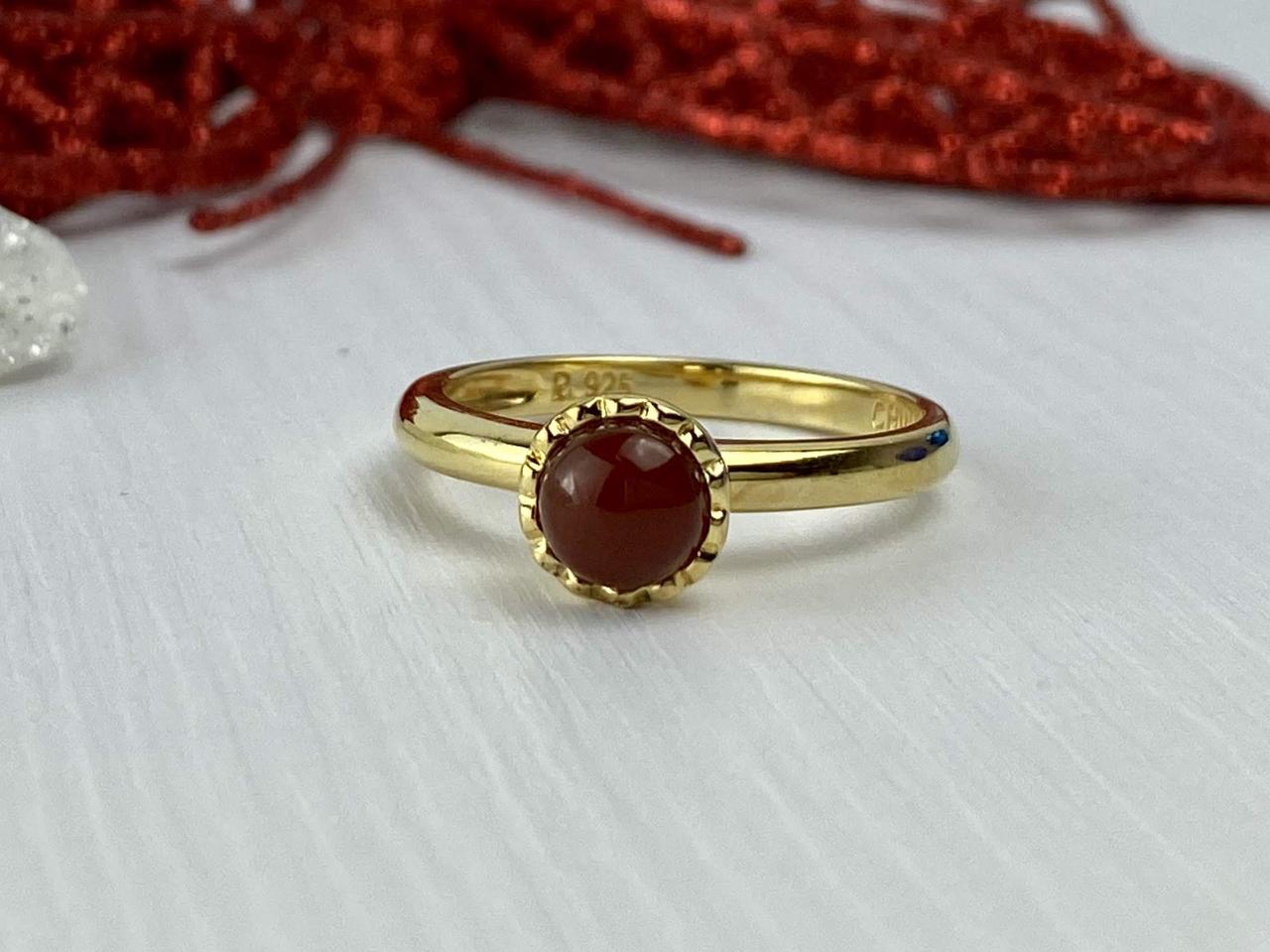 

Серебряное кольцо в позолоте с Камнем Гранат Пироп 2526 Sky Jewelry 20 (8886)