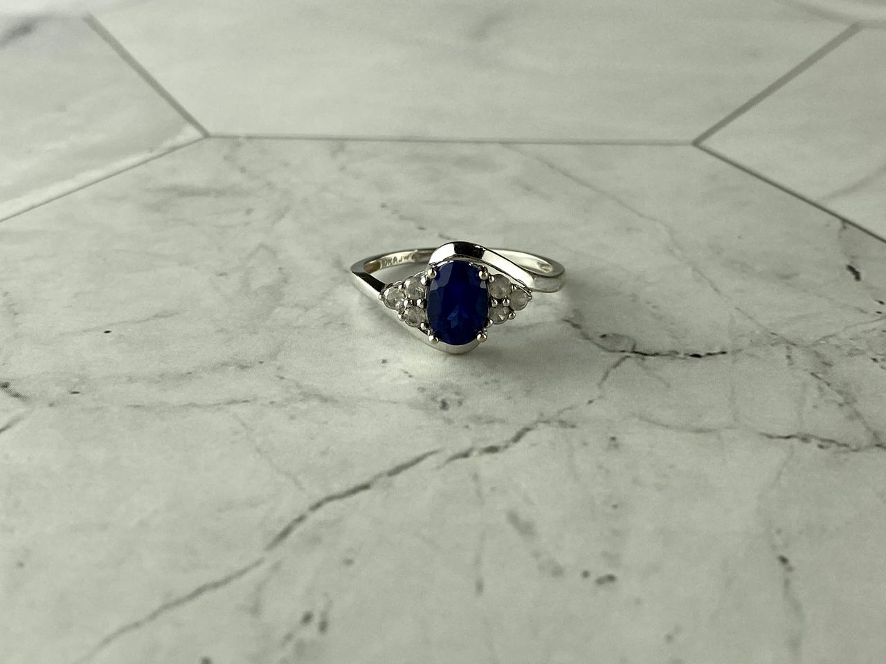 

Кольцо из серебра с Сапфирами Королева 7281 Sky Jewelry 17