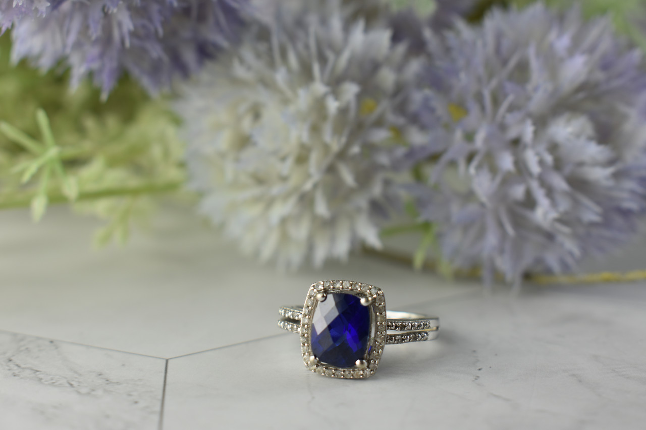 

Серебряное кольцо с Сапфиром И Камнями Шпинель 3762 Sky Jewelry 18 (401)