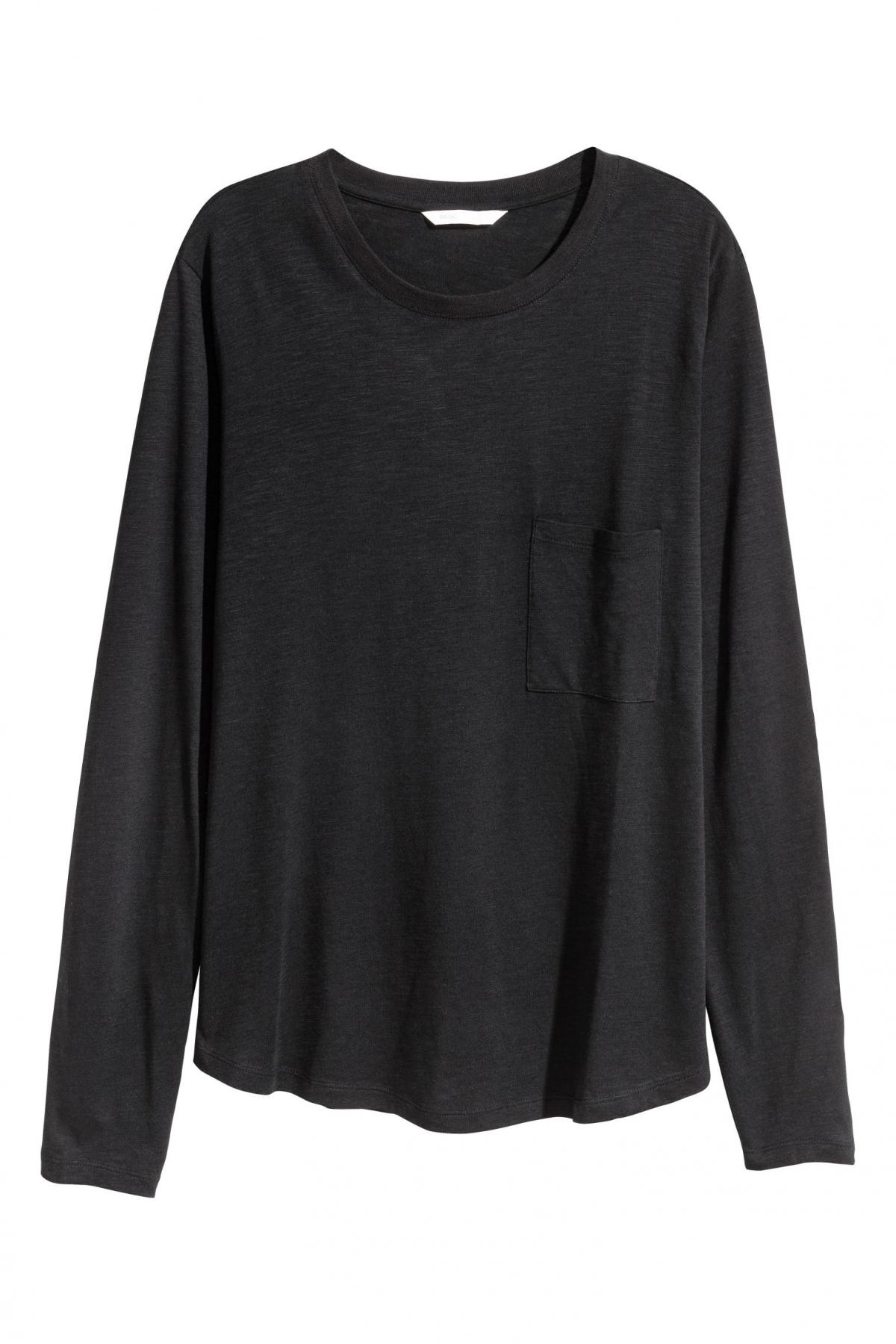 

Футболка с длинным рукавом H&M  Черная, Футболка с длинным рукавом H&M s Черная