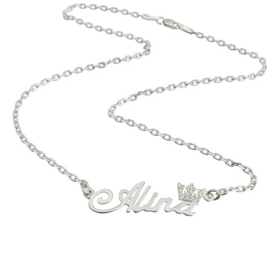 

Серебряное колье Shkatulka с именем Алина 902-0