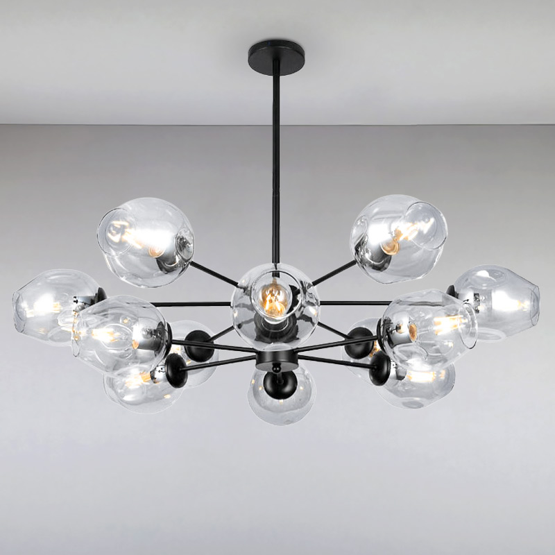 

Люстра подвесная Light House LS-15178-12 BK+CL черная