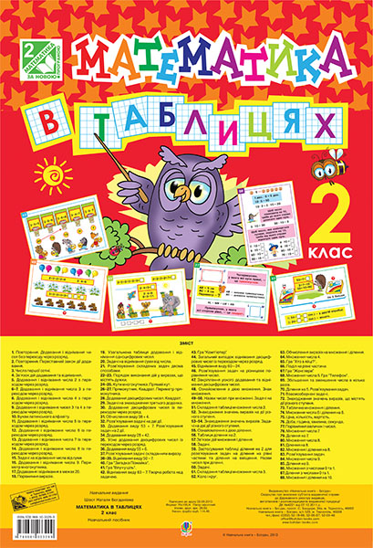 

Математика в ТАБЛИЦЯХ. 2 клас. Навчальний посібник.(за програмою 2012 р.)