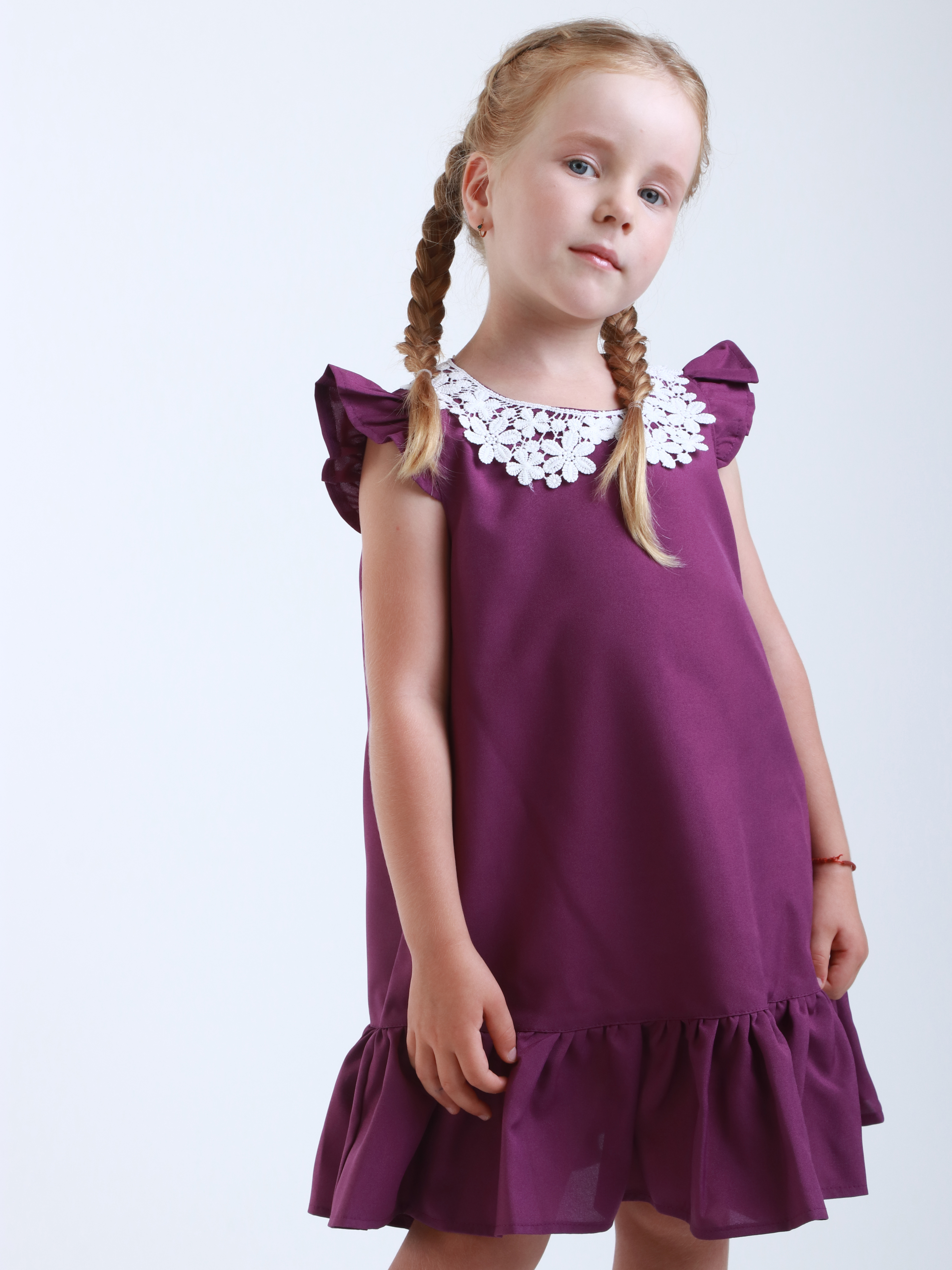 Акція на Дитяче літнє плаття для дівчинки Ласточка 19-3136 116 см Фіолетове від Rozetka