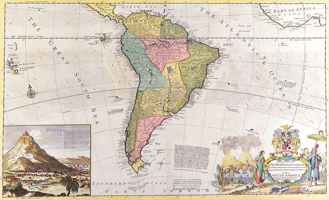 Винтажная карта Artel Южной Америки 52 x 90 см (Old_Map_0709_01_52x90cm ...