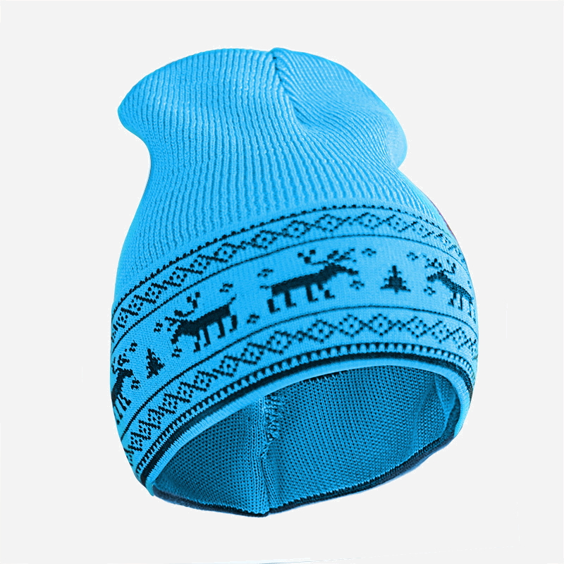 Акція на Дитяча зимова шапка-біні в'язана Софія Олені 412-22 48-56 см Блакитна від Rozetka