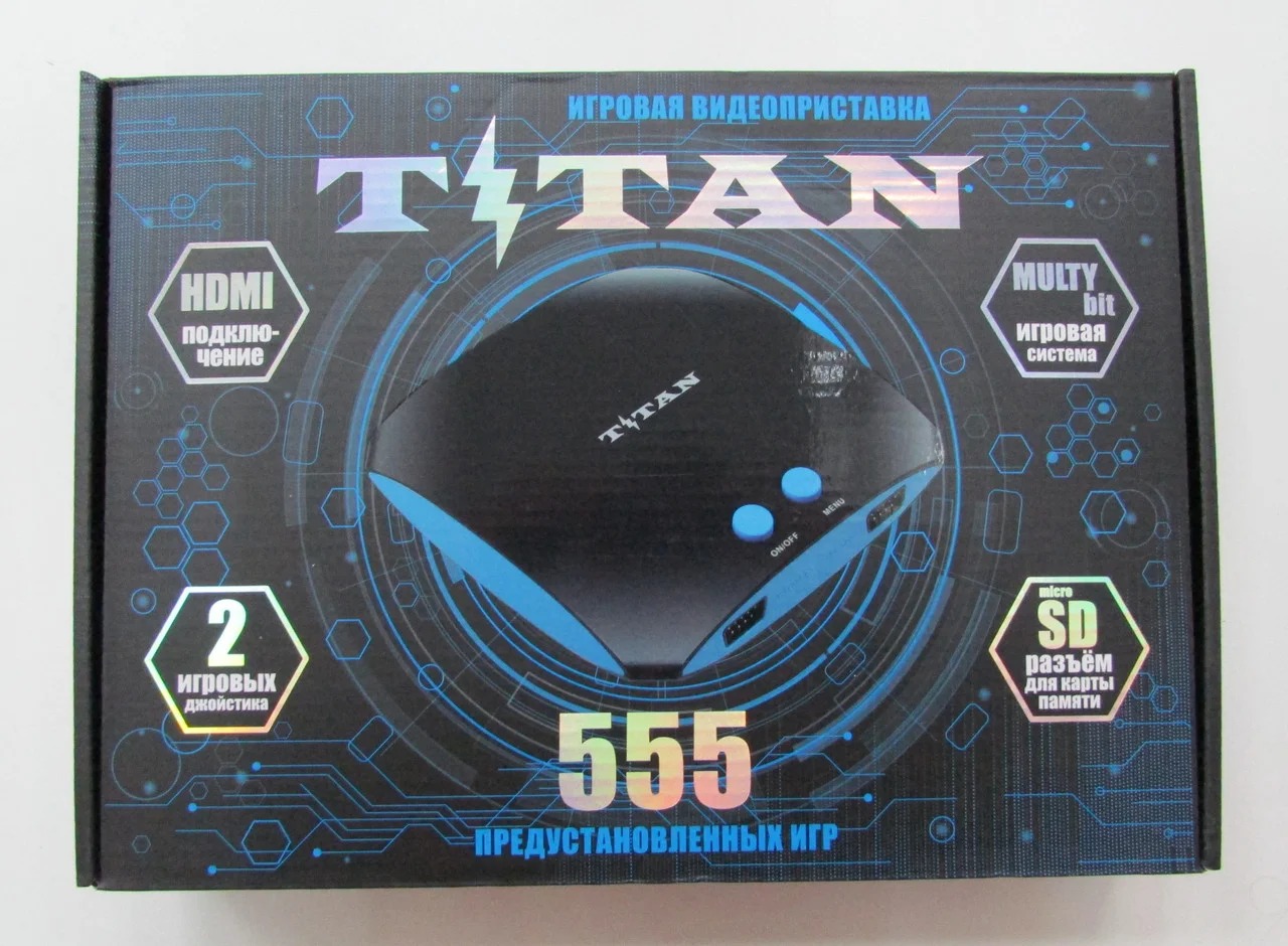 

Titan 555 игровая мультимедийная система+555 игр 8-16 бит (черная)