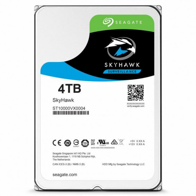 

Жесткий диск 3.5" 4Tb Seagate SkyHawk, SATA3, 64Mb, 5900rpm (ST4000VX007)