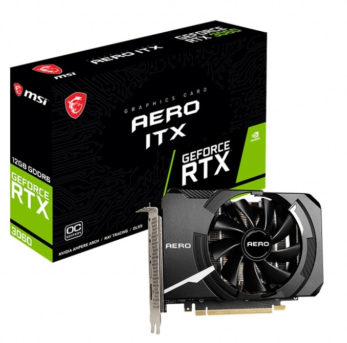 Видеокарта GF RTX 3060 12GB GDDR6 Aero ITX OC MSI (GeForce RTX 3060 ...