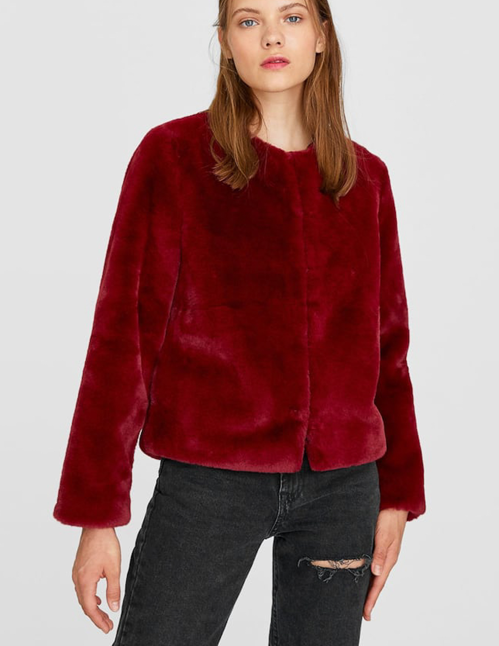 

Шуба Stradivarius Ж1052134 (5757/575/150) цвет красный M