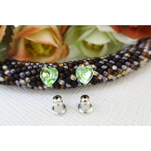 

Серьги Xuping с зелеными кристаллами Swarovski родиум 10002886