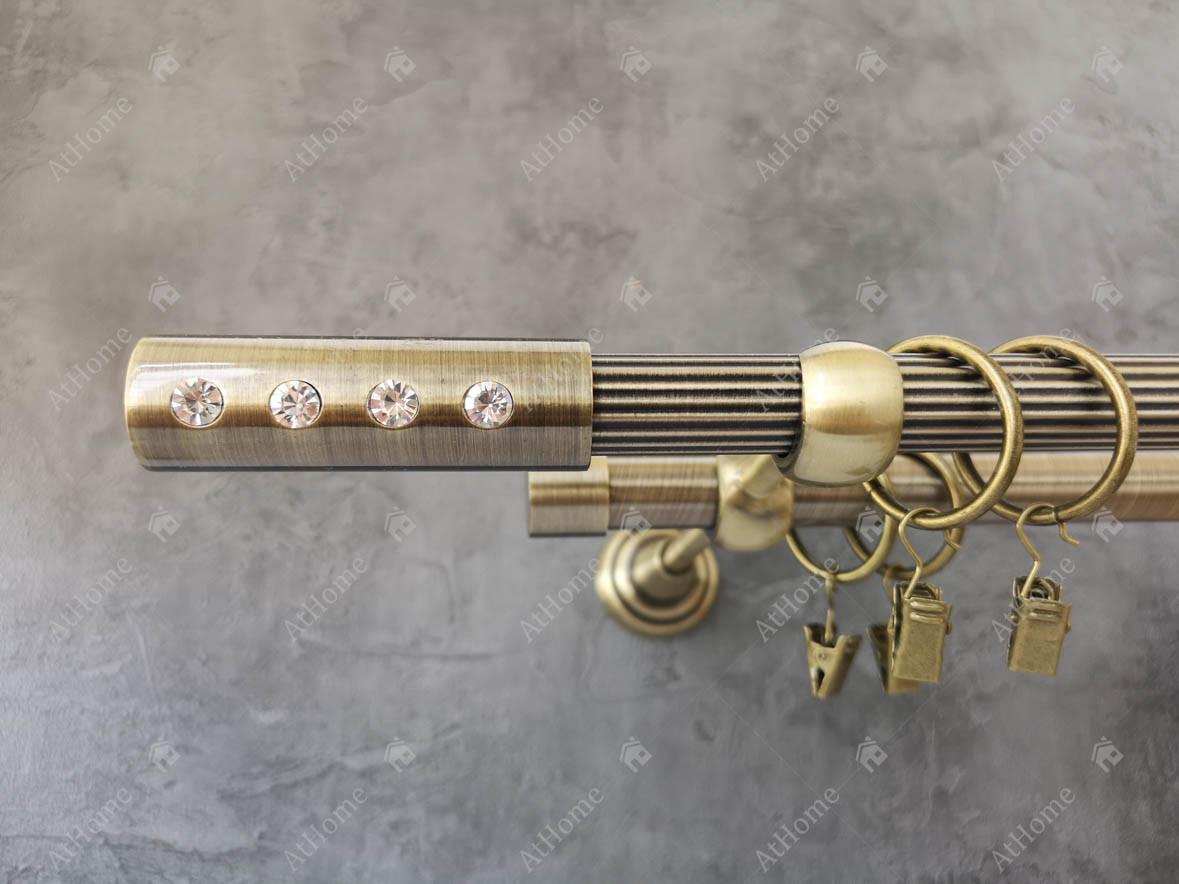 

Карниз Quadrum Алюр 200 см двойной Антик 19/19 мм рифленая (кольца с прищепками)