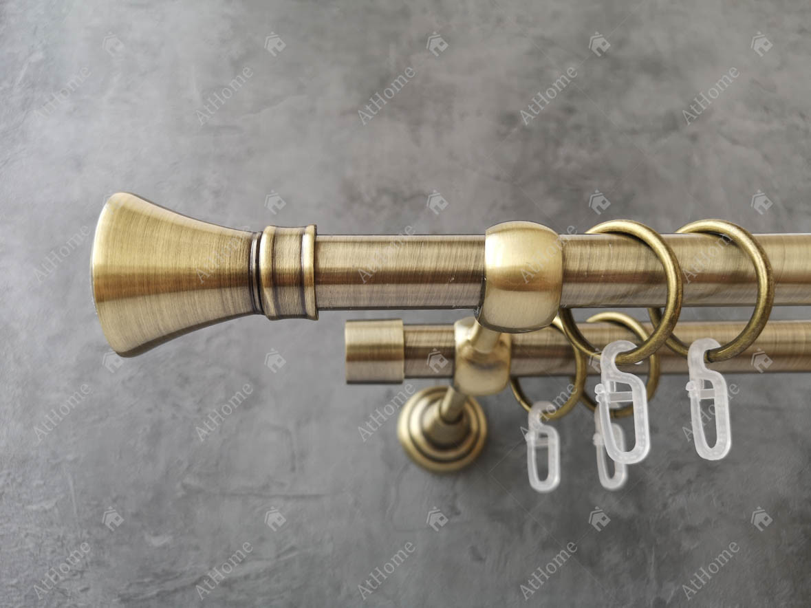 

Карниз Quadrum Люксор 300 см двойной Антик 19/19 мм гладкая (кольца с крючками)