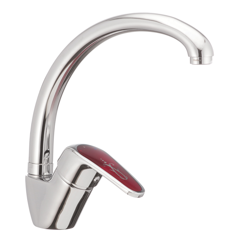 

Смеситель для кухни Haiba MAGIC 011 с красной ручкой HB0699